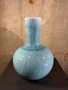 Aardewerk vaas blauw