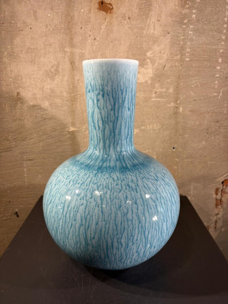 Aardewerk vaas blauw