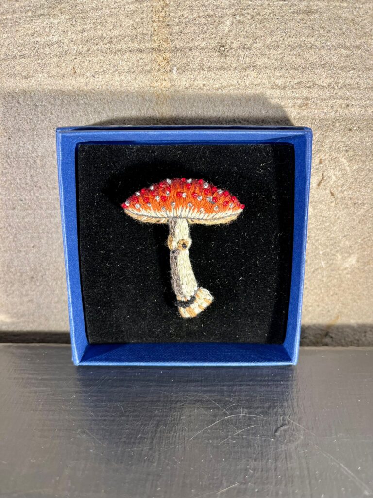Broche Fly Amanita mushroom