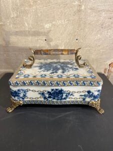 Doosje met deksel blauw & wit