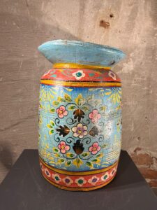 Houten melkpotten Blauw