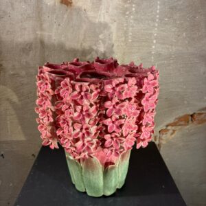 Hyacinten vaas roze rond