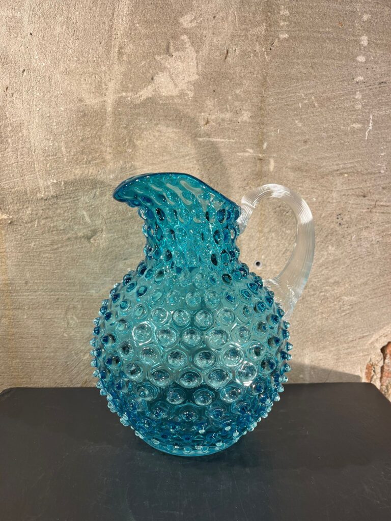 Karaf Aquamarine met wit handvat