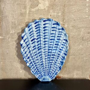 Schelpen bordje blauw