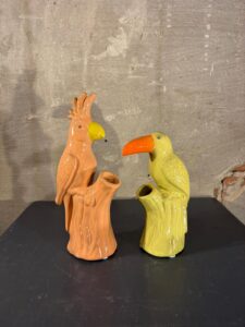 Set papegaaien vaasjes