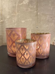 Waxine houder met tulpen motief mix roze