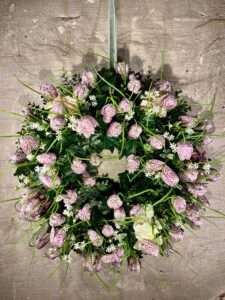 Zijden krans Fritillaria oud roze
