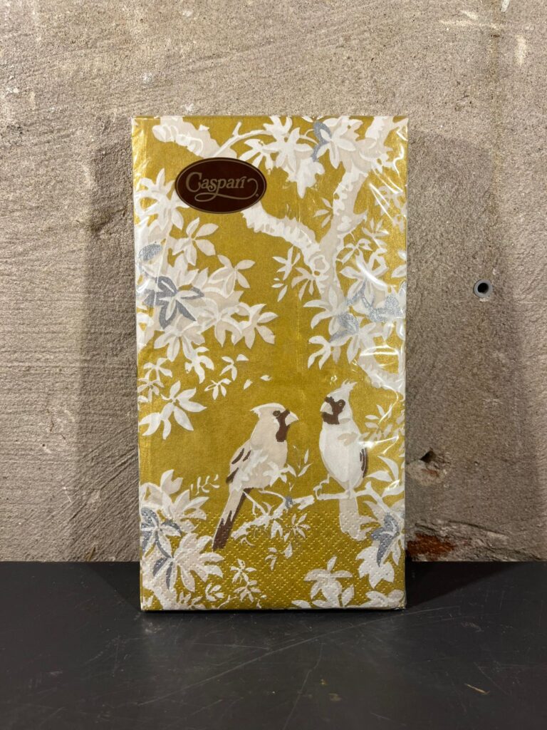 Servetten scenic songbirds gold ivory
