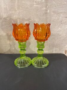 Set tulpen waxines set van 2 kleur oranje