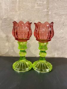 Set tulpen waxines set van 2 kleur rood