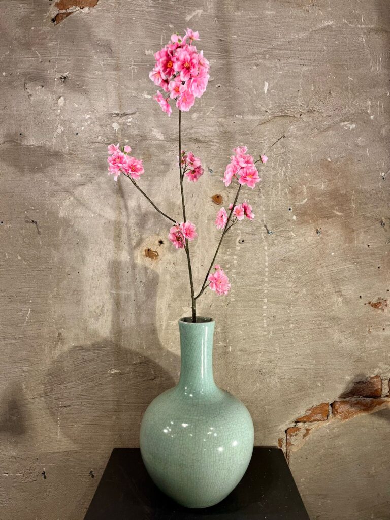Zijden bloesem tak donker roze