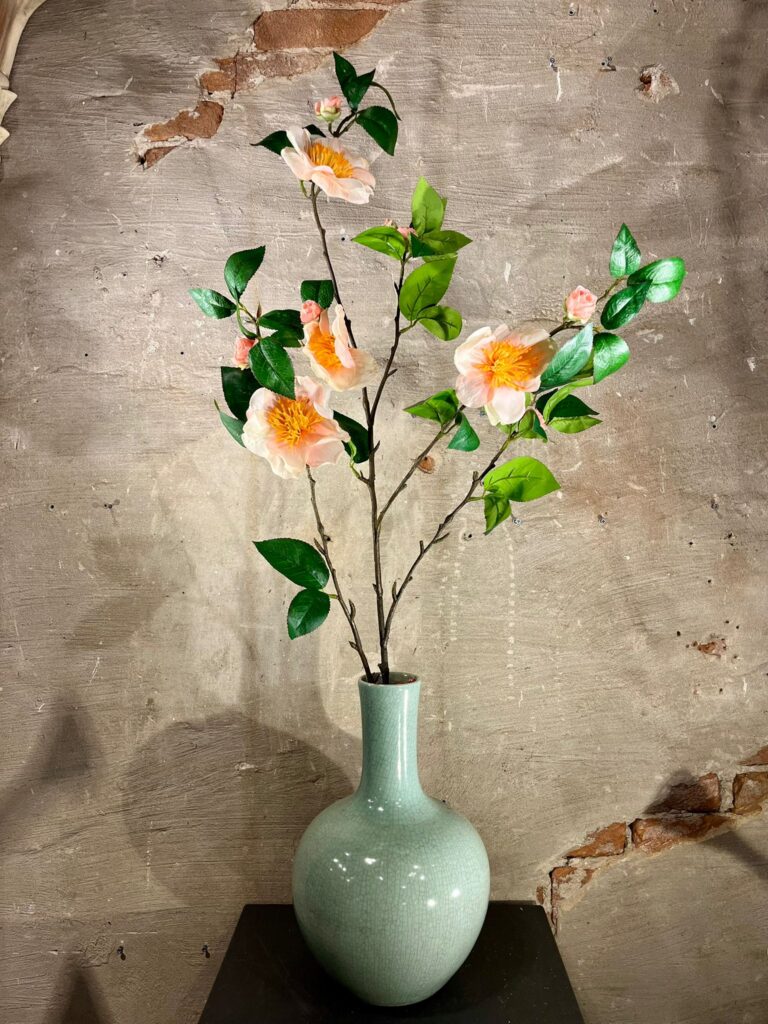 Zijden camellia tak perzik