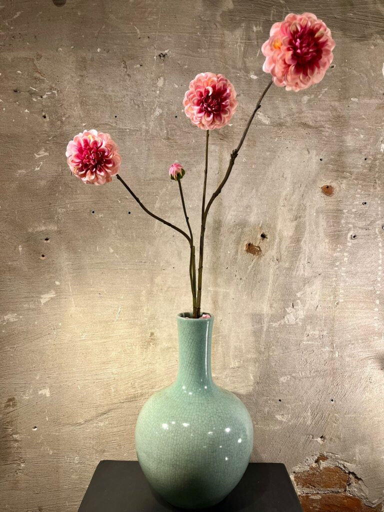 Zijden dahlia donker roze