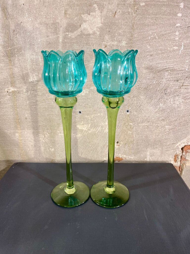 set tulpen waxines set van 2 kleur blauw