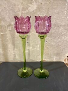 set tulpen waxines set van 2 kleur paars