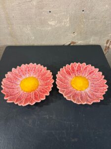 set van twee bordjes zinnia roze