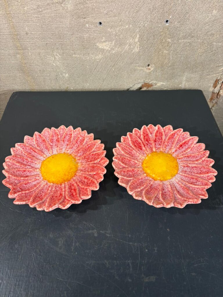 set van twee bordjes zinnia roze