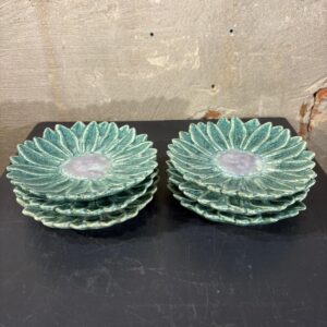 set van zes bordjes zinnia groen