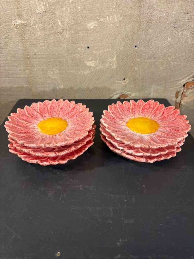 set van zes bordjes zinnia roze